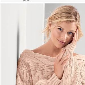 Venus cable knit off the shoulder sweater